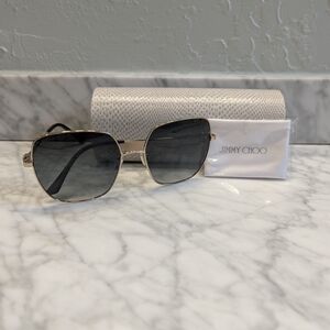 Jimmy Choo Black Aviator Sunglasses NWOT